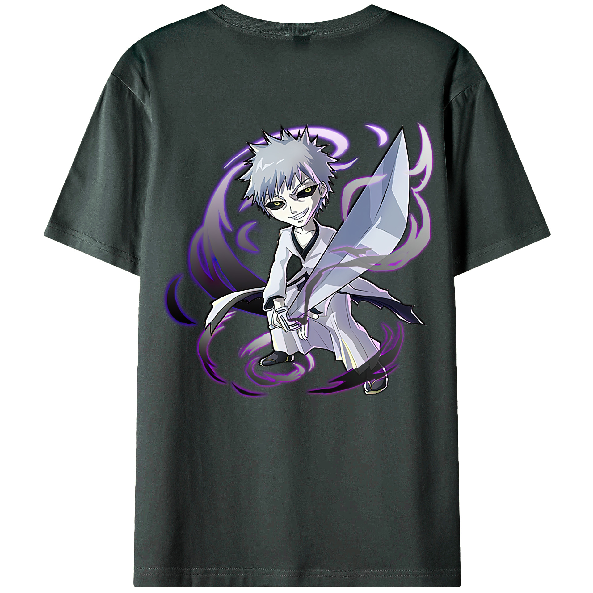 （画像用） ブリーチ 黒崎一護（くろさき いちご）BLEACH Kurosaki Ichigo 綿100％ メンズ半袖Tシャツ（バックプリント） 通気性